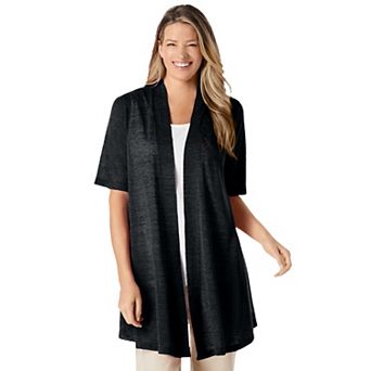Woman Within Plus Size Lightweight Open Front Cardigan