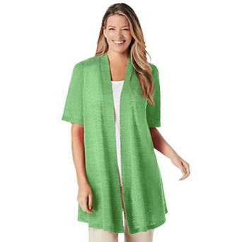 Woman Within Plus Size Lightweight Open Front Cardigan
