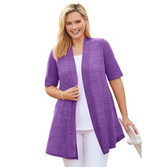 Woman Within Plus Size Lightweight Open Front Cardigan