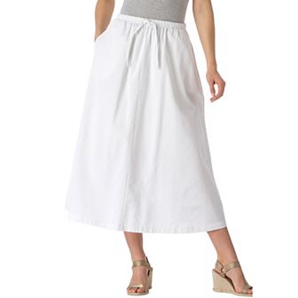 Woman Within Plus Size Petite Drawstring Denim Skirt
