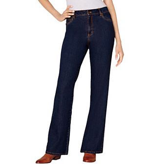 Woman Within Plus Size Petite Stretch Denim Five-Pocket Bootcut Jeans