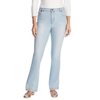 Woman Within Plus Size Petite Stretch Denim Five-Pocket Bootcut Jeans