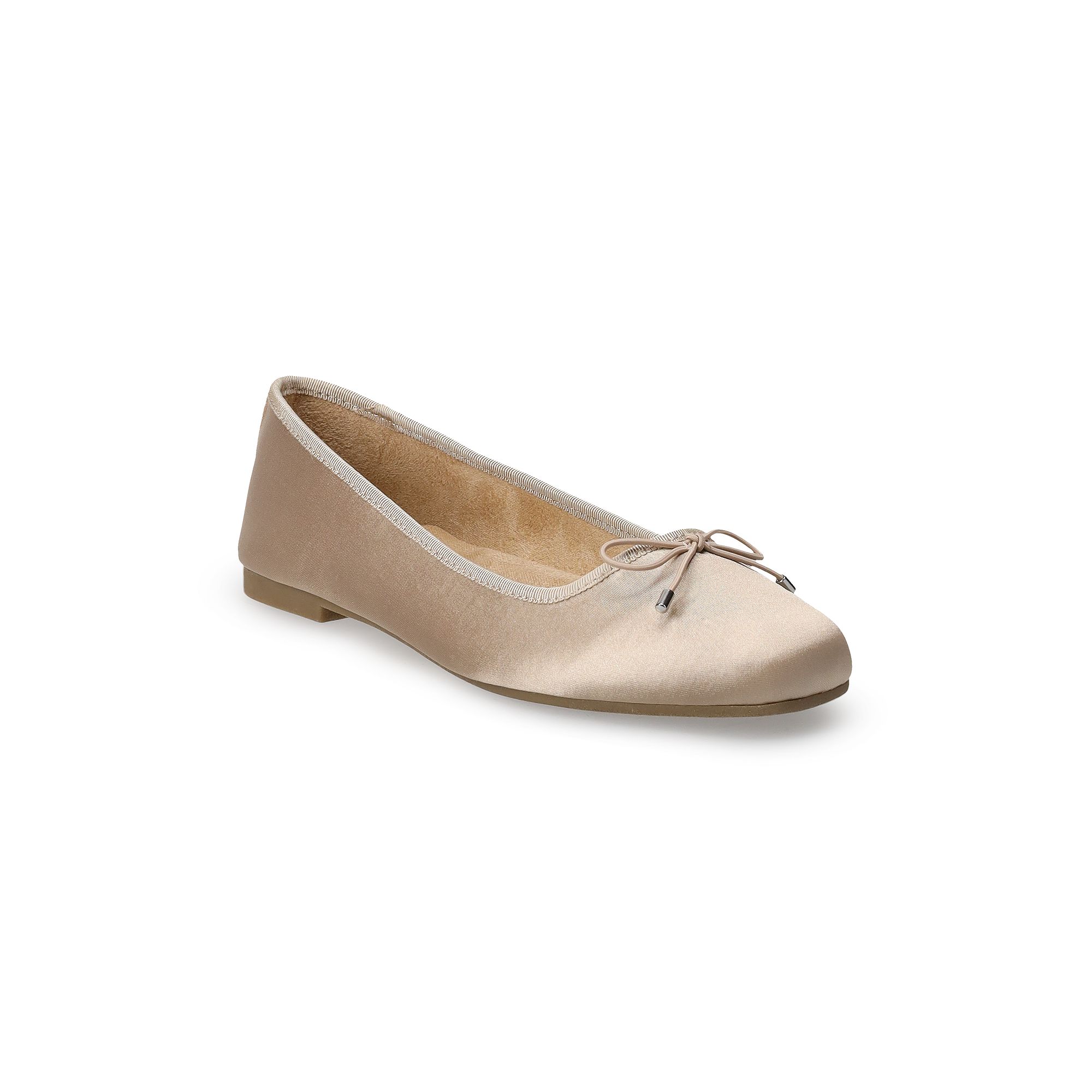 SO® Lailaa Womens Square Toe Ballet Flats, Size: 6, Beige