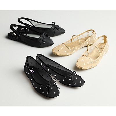 SO® Lailaa Women's Square Toe Ballet Flats