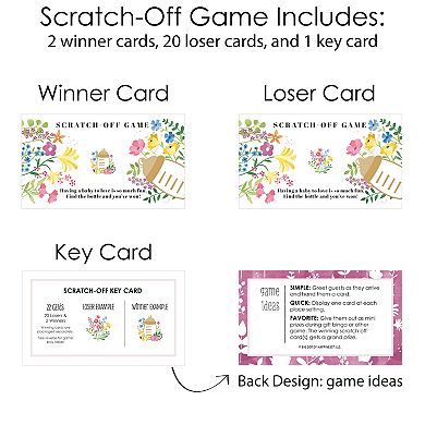 Big Dot Of Happiness Wildflowers Baby - Boho Floral Baby Shower Game Scratch Off Cards 22 Ct