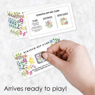 Big Dot Of Happiness Wildflowers Baby - Boho Floral Baby Shower Game Scratch Off Cards 22 Ct