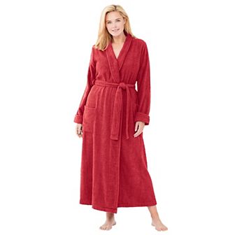 Dreams & Co. Plus Size Long Terry Robe