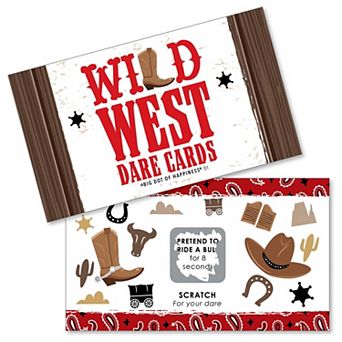 Big Dot Of Happiness Western Hoedown Wild West Cowboy Party Game Scratch Off Dare Cards 22 ct