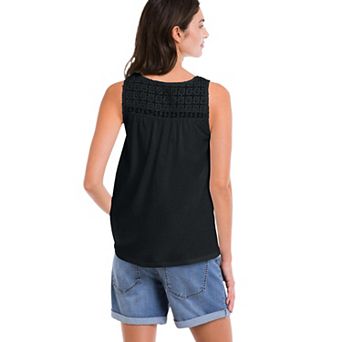 ellos Plus Size Crochet Lace Tank