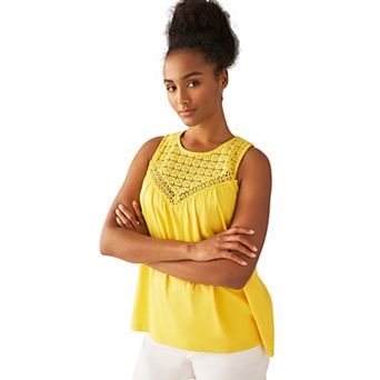 ellos Plus Size Crochet Lace Tank