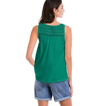ellos Plus Size Crochet Lace Tank