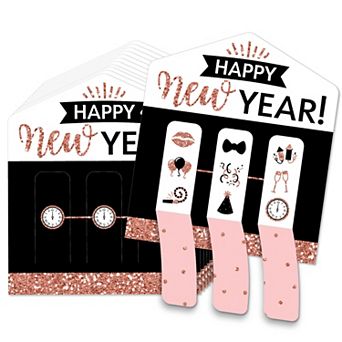 Big Dot Of Happiness Rose Gold Happy New Year Party Game Cards Pull Tabs 3-in-a-row 12 ct