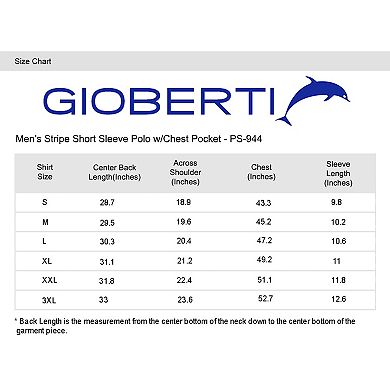 Gioberti Men's Stripe Short Sleeve Polo W/ Chest Pocket