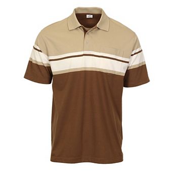 Gioberti Men's Stripe Short Sleeve Polo W/ Chest Pocket