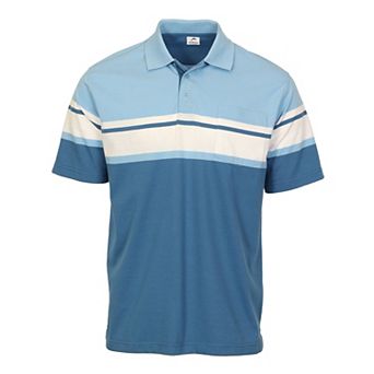 Gioberti Men's Stripe Short Sleeve Polo W/ Chest Pocket