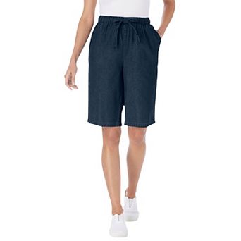 Woman Within Plus Size Drawstring Denim Short
