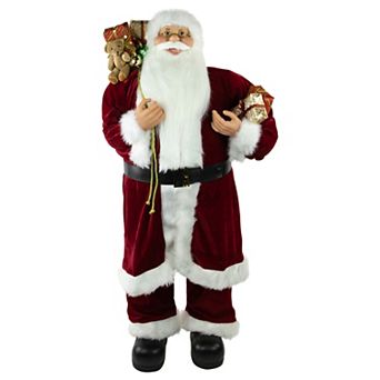 Northlight Standing Santa with Presents and Gift Bag Christmas Decoration