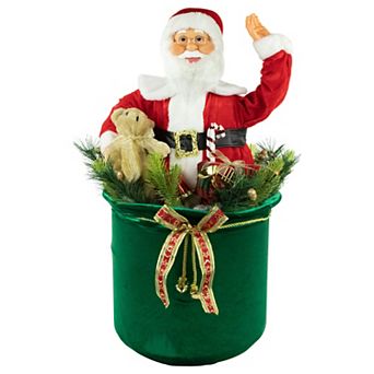 Northlight LED Lighted and Animated Gift Bag with Santa Claus Christmas Figure