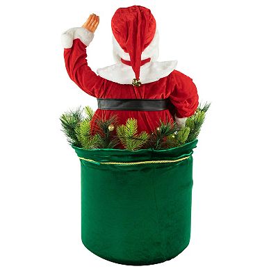 Northlight LED Lighted and Animated Gift Bag with Santa Claus Christmas Figure