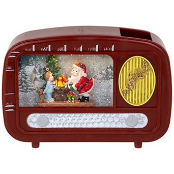Northlight LED Lighted "Santa Sighting" Retro Radio Christmas Snow Globe