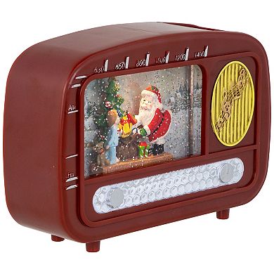 Northlight LED Lighted "Santa Sighting" Retro Radio Christmas Snow Globe