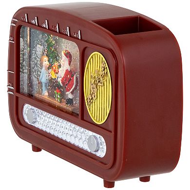 Northlight LED Lighted "Santa Sighting" Retro Radio Christmas Snow Globe
