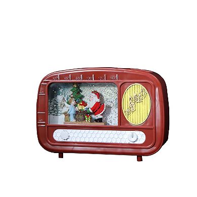 Northlight LED Lighted "Santa Sighting" Retro Radio Christmas Snow Globe