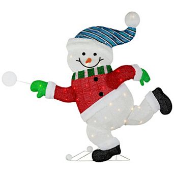 Northlight Lighted Snowman with Snowball Outdoor Christmas Decoration