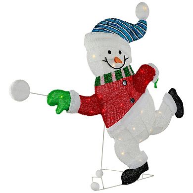 Northlight Lighted Snowman with Snowball Outdoor Christmas Decoration