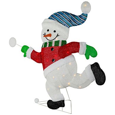 Northlight Lighted Snowman with Snowball Outdoor Christmas Decoration