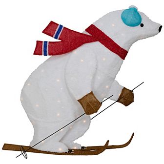 Northlight Lighted Skiing Polar Bear Outdoor Christmas Decoration