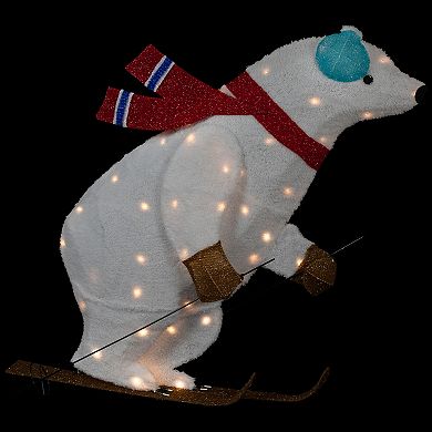 Northlight Lighted Skiing Polar Bear Outdoor Christmas Decoration
