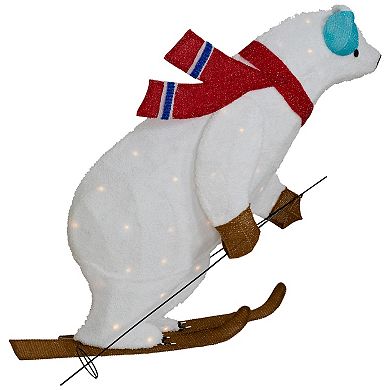 Northlight Lighted Skiing Polar Bear Outdoor Christmas Decoration