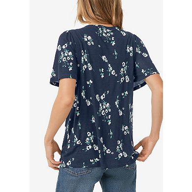 ellos Plus Size Flutter Sleeve Tee