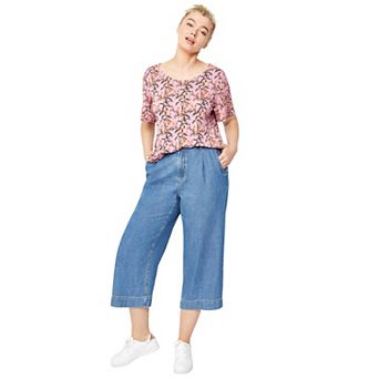 ellos Plus Size Flutter Sleeve Tee