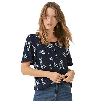ellos Plus Size Flutter Sleeve Tee