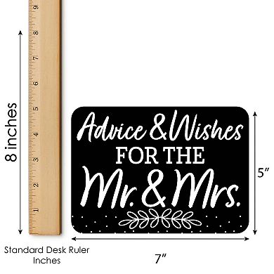 Big Dot Of Happiness Mr. & Mrs. Black & White Wedding Activities Advice Cards Game 20 Ct
