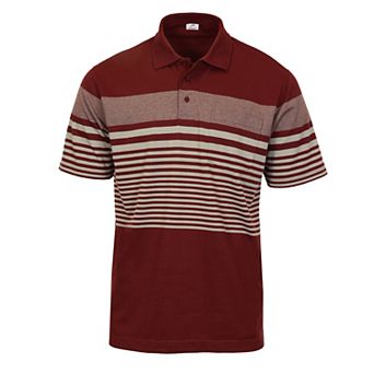 Gioberti Men's Multi-stripe Short Sleeve Polo W/ Pocket