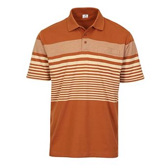 Gioberti Men's Multi-stripe Short Sleeve Polo W/ Pocket