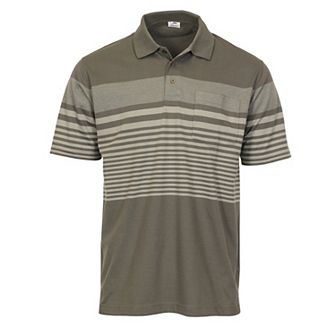 Gioberti Men's Multi-stripe Short Sleeve Polo W/ Pocket