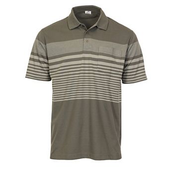 Gioberti Men's Multi-stripe Short Sleeve Polo W/ Pocket