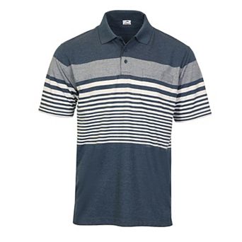 Gioberti Men's Multi-stripe Short Sleeve Polo W/ Pocket