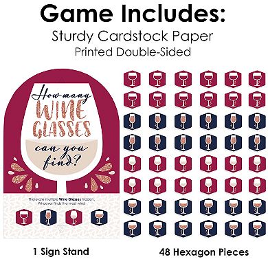 Big Dot Of Happiness But First, Wine - Wine Tasting Party Scavenger Hunt Hide And Find Game