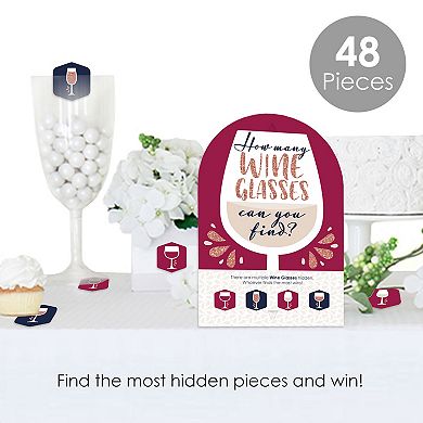 Big Dot Of Happiness But First, Wine - Wine Tasting Party Scavenger Hunt Hide And Find Game