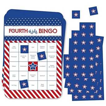 Big Dot Of Happiness 4th Of July - Bar Cards & Markers - Independence Day Bingo Game 18 ct