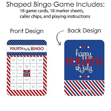 Big Dot Of Happiness 4th Of July - Bar Cards & Markers - Independence Day Bingo Game 18 Ct