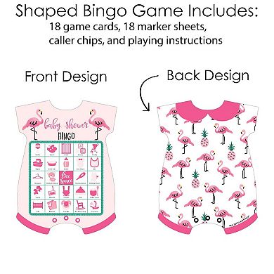 Big Dot Of Happiness Pink Flamingo Party Like A Pineapple Baby Shower Shaped Bingo Game 18 Ct