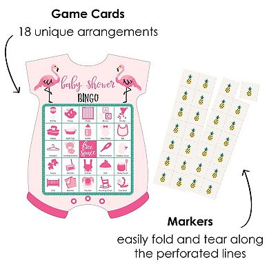 Big Dot Of Happiness Pink Flamingo Party Like A Pineapple Baby Shower Shaped Bingo Game 18 Ct