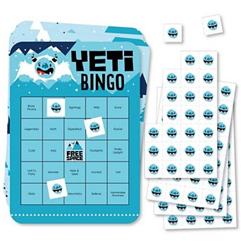 Big Dot Of Happiness Yeti To Party Cards & Markers Abominable Snowman Party Bingo Game 18 ct