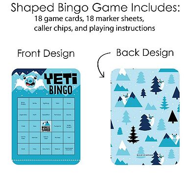Big Dot Of Happiness Yeti To Party Cards & Markers Abominable Snowman Party Bingo Game 18 Ct